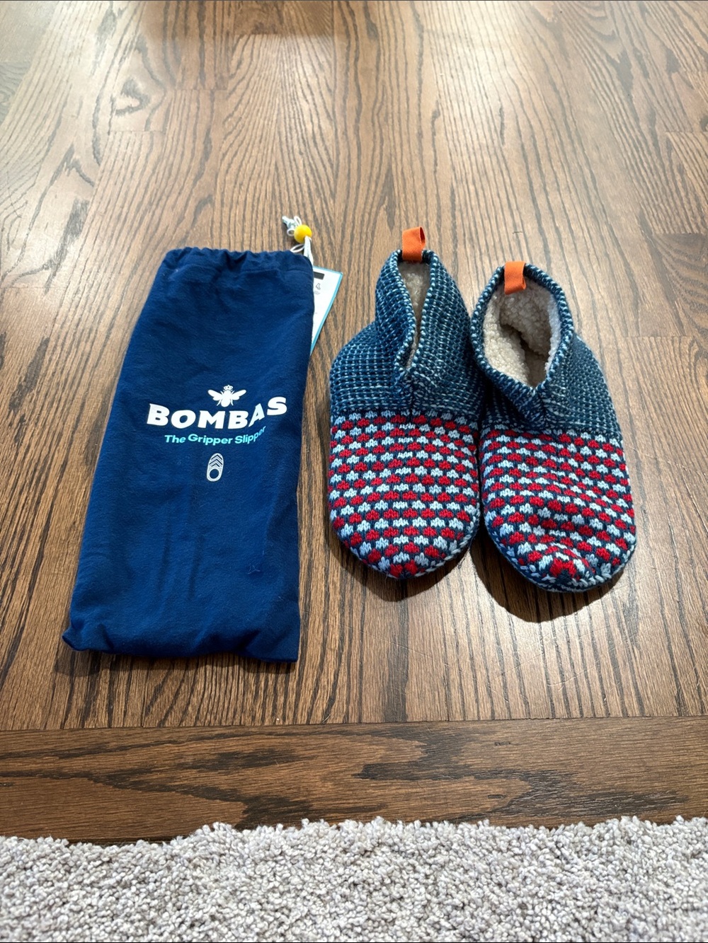 Bombas Gripper Sherpa Lined Slippers House Shoes Socks Size X-Small